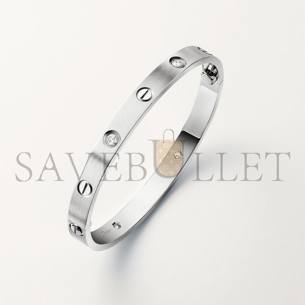 Ca*t*er bracelet love, modÈle classique, finition brossÉe, 4 diamants b6080217